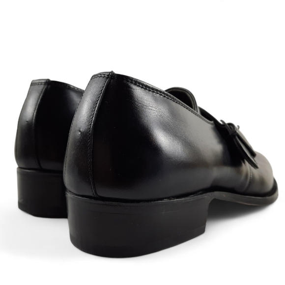 NETTLETON Steel Toe Monk Strap Black Leather Mens Dress Shoes Loafer 9 E Wide 9E - Picture 8 of 11